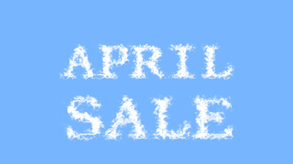 Naklejka na ściany i meble April Sale cloud text effect sky isolated background. animated text effect with high visual impact. letter and text effect. 