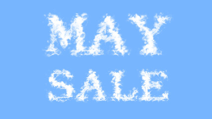 May Sale cloud text effect sky isolated background. animated text effect with high visual impact. letter and text effect. 