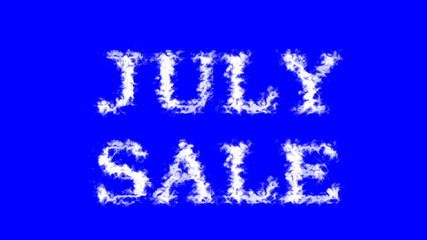 July Sale cloud text effect blue isolated background. animated text effect with high visual impact. letter and text effect. 