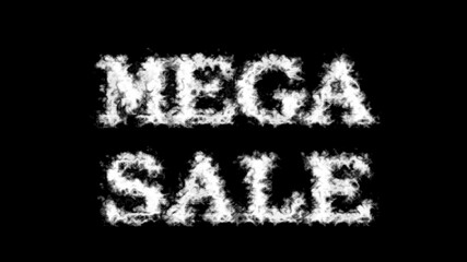 Fototapeta premium Mega Sale cloud text effect black isolated background. animated text effect with high visual impact. letter and text effect. 