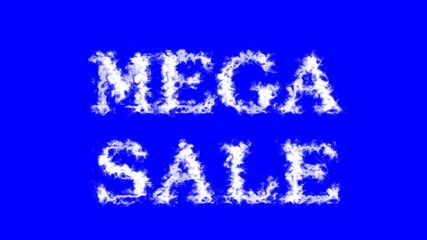 Mega Sale cloud text effect blue isolated background. animated text effect with high visual impact. letter and text effect. 