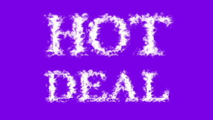 Hot Deal cloud text effect violet isolated background. animated text effect with high visual impact. letter and text effect. 