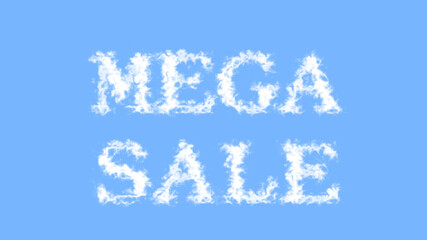 Mega Sale cloud text effect sky isolated background. animated text effect with high visual impact. letter and text effect. 
