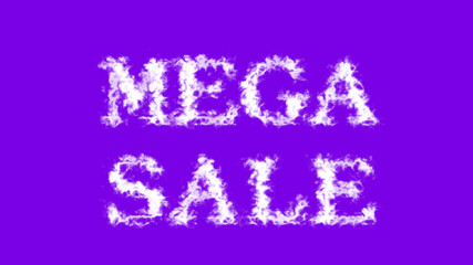 Mega Sale cloud text effect violet isolated background. animated text effect with high visual impact. letter and text effect. 