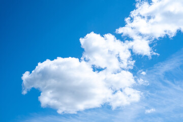 Obraz na płótnie Canvas blue sky with clouds close up on a Sunny day