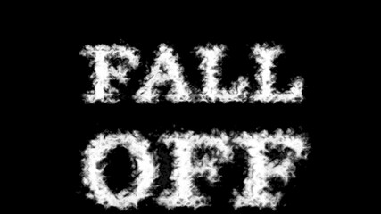 Fall Off cloud text effect black isolated background. animated text effect with high visual impact. letter and text effect. 