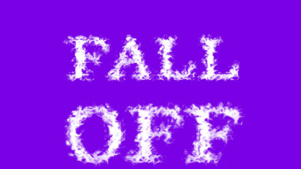 Fall Off cloud text effect violet isolated background. animated text effect with high visual impact. letter and text effect. 