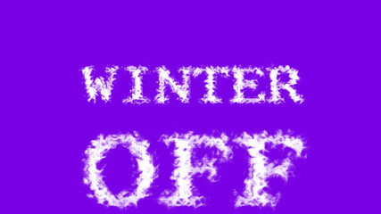 Fototapeta premium Winter Off cloud text effect violet isolated background. animated text effect with high visual impact. letter and text effect. 