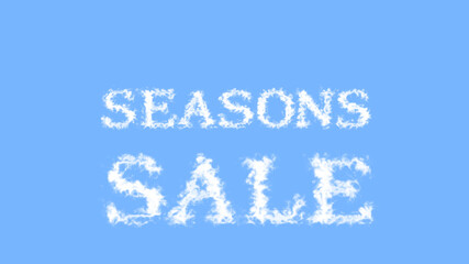 Seasons Sale cloud text effect sky isolated background. animated text effect with high visual impact. letter and text effect. 