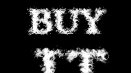 Buy It cloud text effect black isolated background. animated text effect with high visual impact. letter and text effect. 