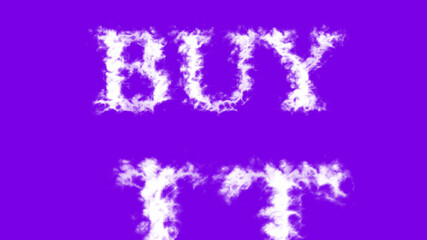 Buy It cloud text effect violet isolated background. animated text effect with high visual impact. letter and text effect. 