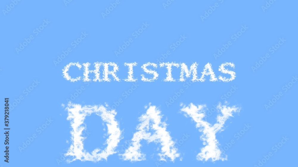 Aufkleber christmas day cloud text effect sky isolated background. animated text effect with high visual impac
