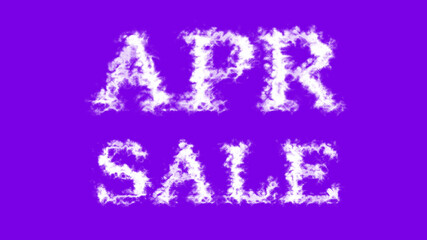 Apr Sale cloud text effect violet isolated background. animated text effect with high visual impact. letter and text effect. 