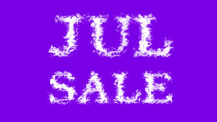 Jul Sale cloud text effect violet isolated background. animated text effect with high visual impact. letter and text effect. 