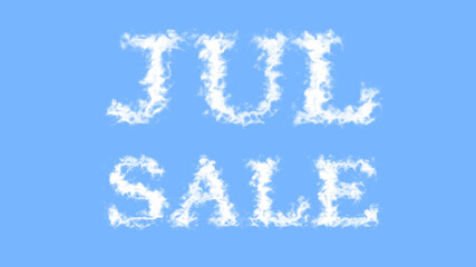 Jul Sale cloud text effect sky isolated background. animated text effect with high visual impact. letter and text effect. 