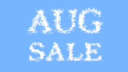 Aug Sale cloud text effect sky isolated background. animated text effect with high visual impact. letter and text effect. 