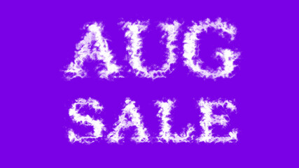 Aug Sale cloud text effect violet isolated background. animated text effect with high visual impact. letter and text effect. 