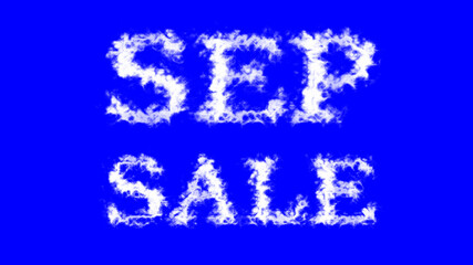 Sep Sale cloud text effect blue isolated background. animated text effect with high visual impact. letter and text effect. 