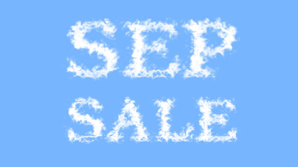 Sep Sale cloud text effect sky isolated background. animated text effect with high visual impact. letter and text effect. 
