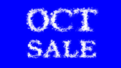 Oct Sale cloud text effect blue isolated background. animated text effect with high visual impact. letter and text effect. 