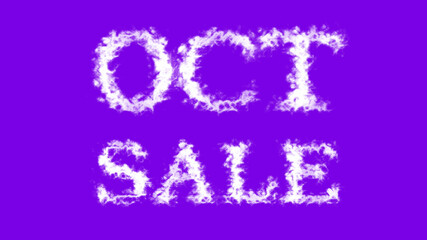 Oct Sale cloud text effect violet isolated background. animated text effect with high visual impact. letter and text effect. 