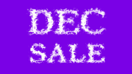 Dec Sale cloud text effect violet isolated background. animated text effect with high visual impact. letter and text effect. 