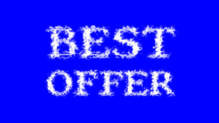 Best Offer cloud text effect blue isolated background. animated text effect with high visual impact. letter and text effect. 