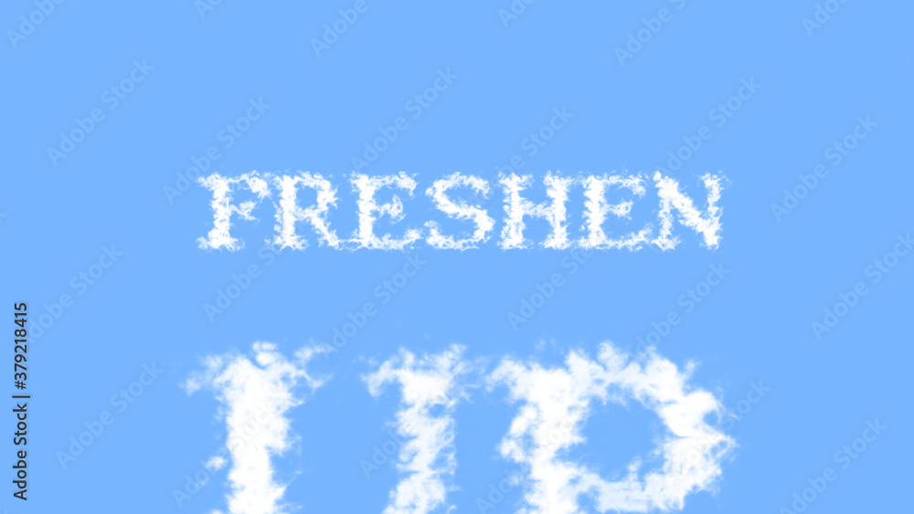 Poster freshen up cloud text effect sky isolated background. animated text effect with high visual impact. 