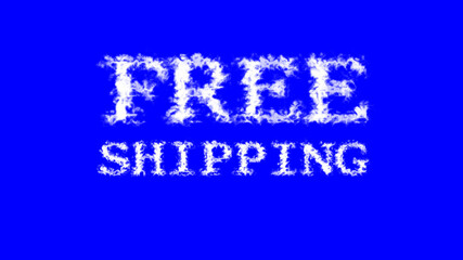 Free Shipping cloud text effect blue isolated background. animated text effect with high visual impact. letter and text effect. 