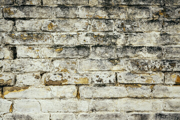 Background of rustic white brick wall