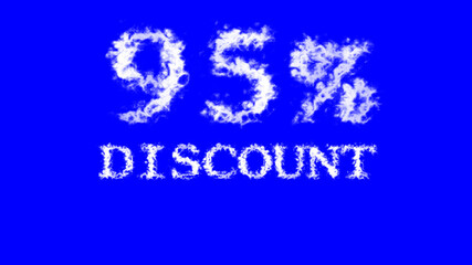 95% discount cloud text effect blue isolated background. animated text effect with high visual impact. letter and text effect. 