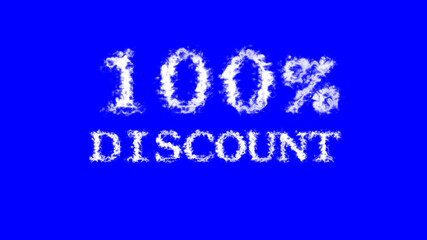 Naklejka na ściany i meble 100% discount cloud text effect blue isolated background. animated text effect with high visual impact. letter and text effect. 