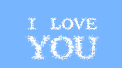 Naklejka na ściany i meble I Love You cloud text effect sky isolated background. animated text effect with high visual impact. letter and text effect. 
