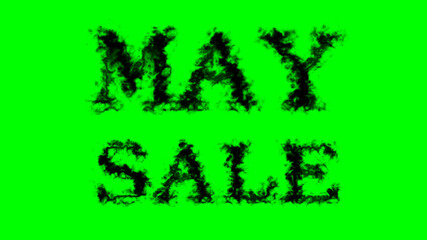 May Sale smoke text effect green isolated background. animated text effect with high visual impact. letter and text effect. 