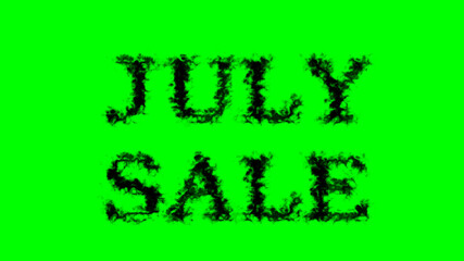 July Sale smoke text effect green isolated background. animated text effect with high visual impact. letter and text effect. 