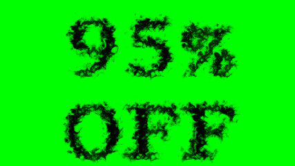 95% Off smoke text effect green isolated background. animated text effect with high visual impact. letter and text effect. 