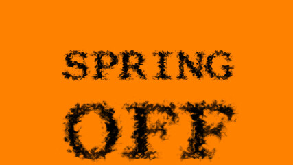 Spring Off smoke text effect orange isolated background. animated text effect with high visual impact. letter and text effect. 