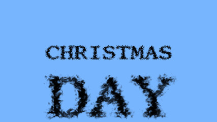 Christmas Day smoke text effect sky isolated background. animated text effect with high visual impact. letter and text effect. 