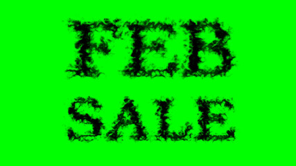 Feb Sale smoke text effect green isolated background. animated text effect with high visual impact. letter and text effect. 