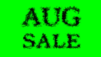 Aug Sale smoke text effect green isolated background. animated text effect with high visual impact. letter and text effect. 
