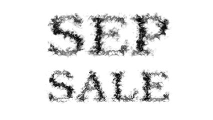 Sep Sale smoke text effect white isolated background. animated text effect with high visual impact. letter and text effect. 
