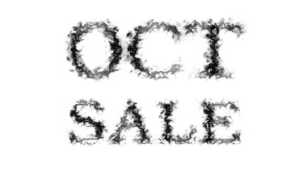 Oct Sale smoke text effect white isolated background. animated text effect with high visual impact. letter and text effect. 