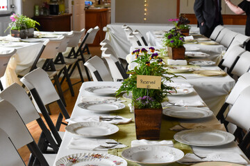 table setting at a rustic wedding