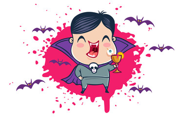 Vampire in kawaii style