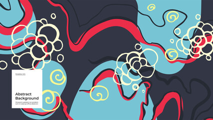 Abstract background illustration. Colorful lines, spots, dots and paint strokes. Decorative wallpaper, backdrop. Hand drawn texture, decor elements and shapes. Eps10 vector.