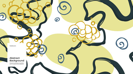 Abstract background illustration. Colorful lines, spots, dots and paint strokes. Decorative wallpaper, backdrop. Hand drawn texture, decor elements and shapes. Eps10 vector.