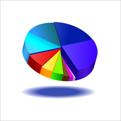 Fototapeta premium colorful pie chart icon graphic