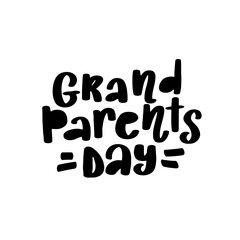 Happy Grandparents Day Calligraphy on White Background vector