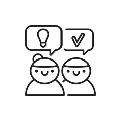 Logical reasoning black line icon. Soft skills. Pictogram for web, mobile app, promo. UI UX design element.