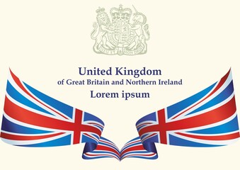 Flag of the United Kingdom, United Kingdom of Great Britain and Northern Ireland. Bright, colorful vector illustration